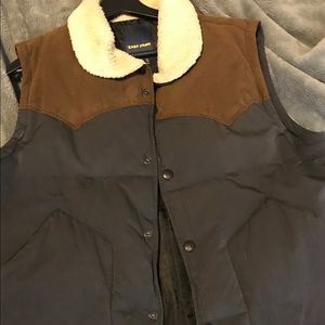Zara pre winter/winter vest (navy blue and tan)